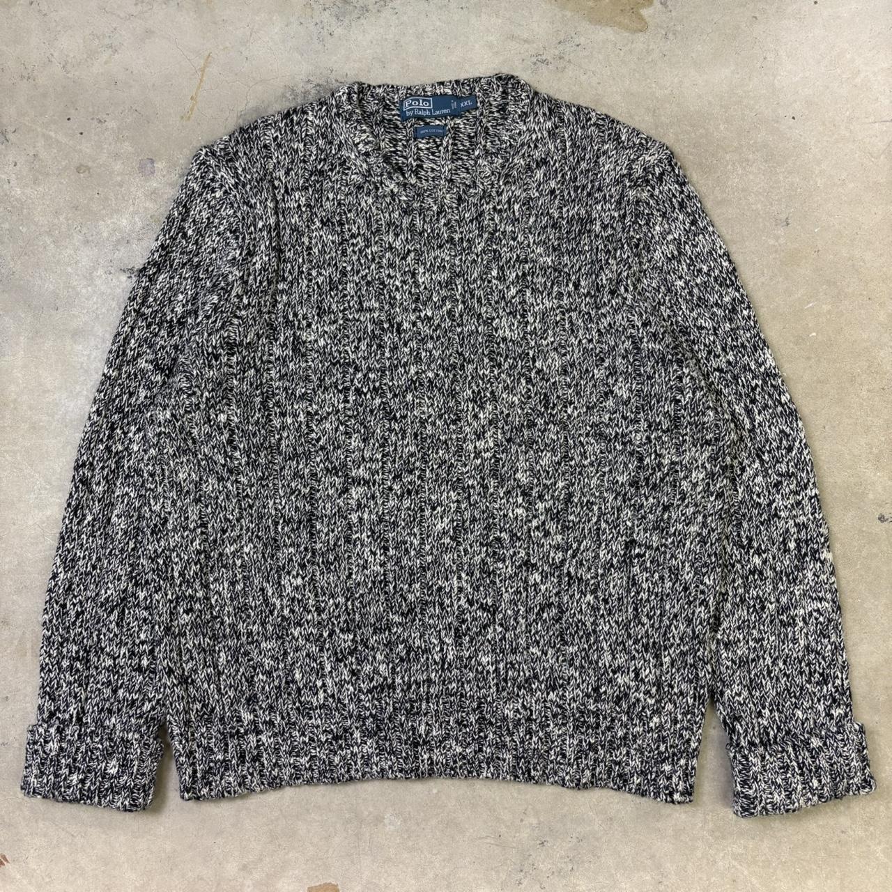 P0 Polo Ralph Lauren Men's Grey and Black Jumper - Image 1